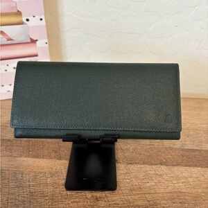 Lanvin Black and Green Leather Wallet